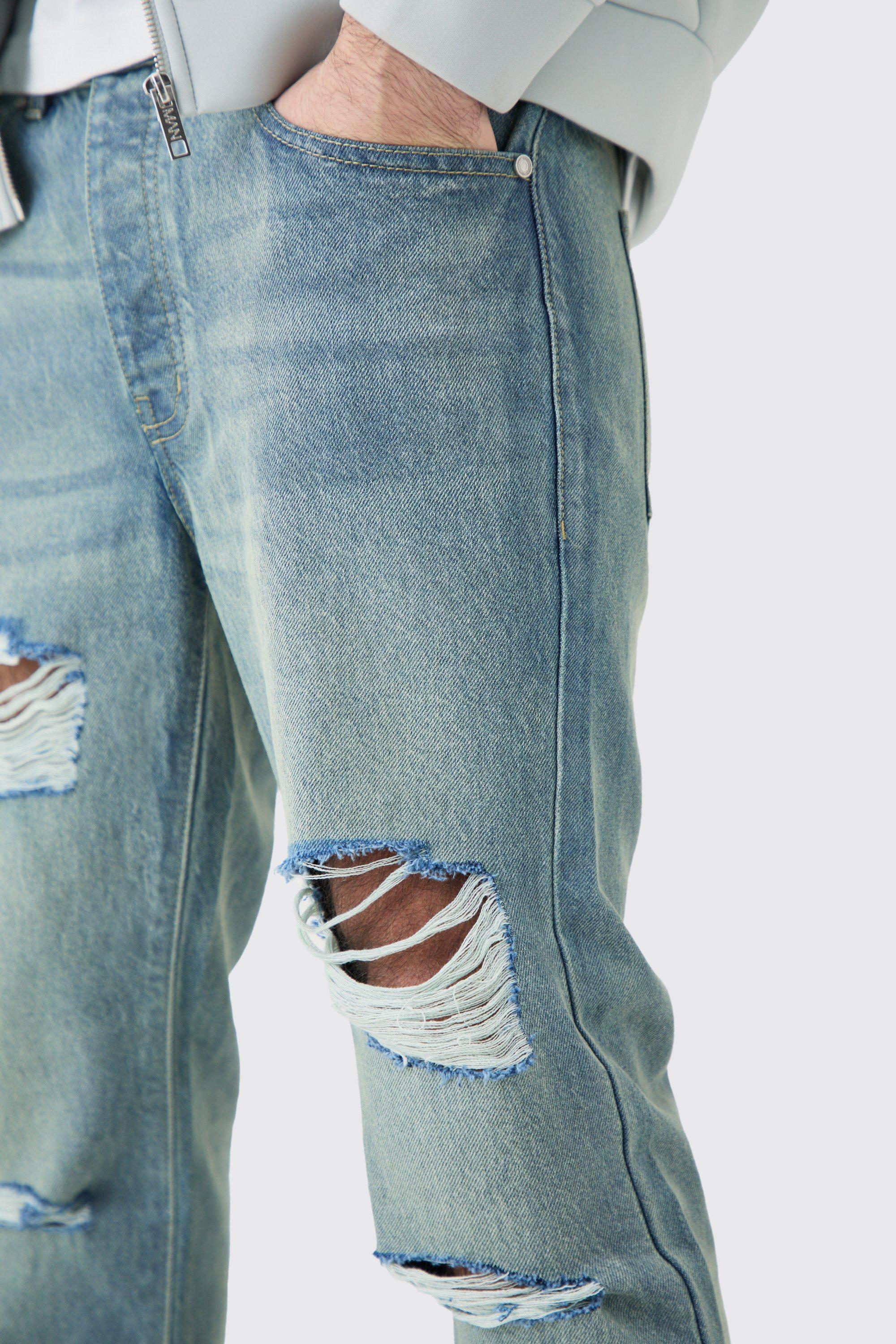 Jean slim dechire bleu